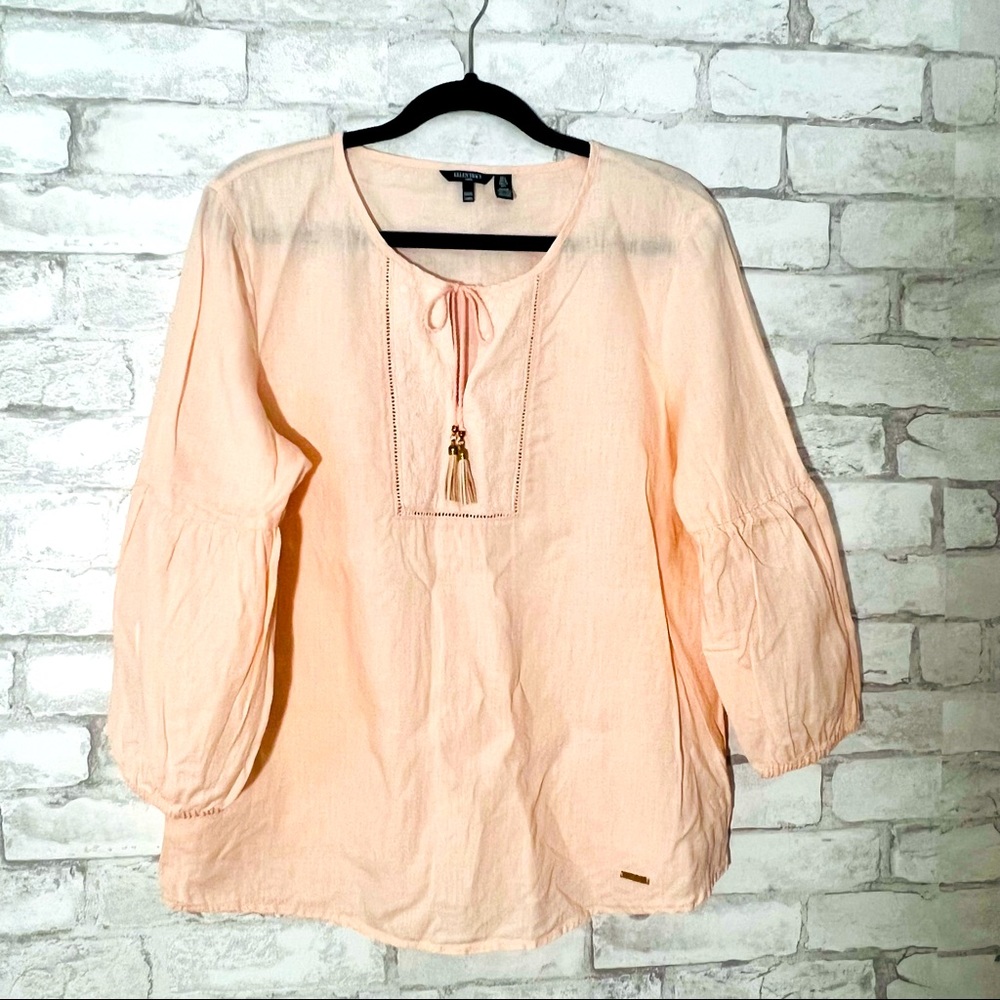 Ellen Tracy peach Blouse Sz L